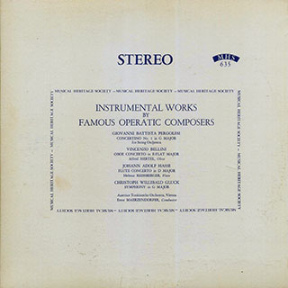 Giovanni Battista Pergolesi, Vincenzo Bellini, Johann Adolf Hasse, Etc. - Instrumental Works By Famous Operatic Composers